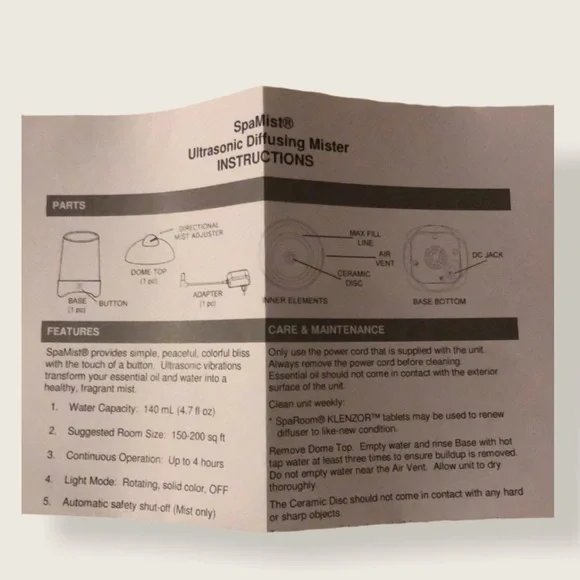 SPA MIST Essential Oil Diffuser (M) - Picture 7 of 8